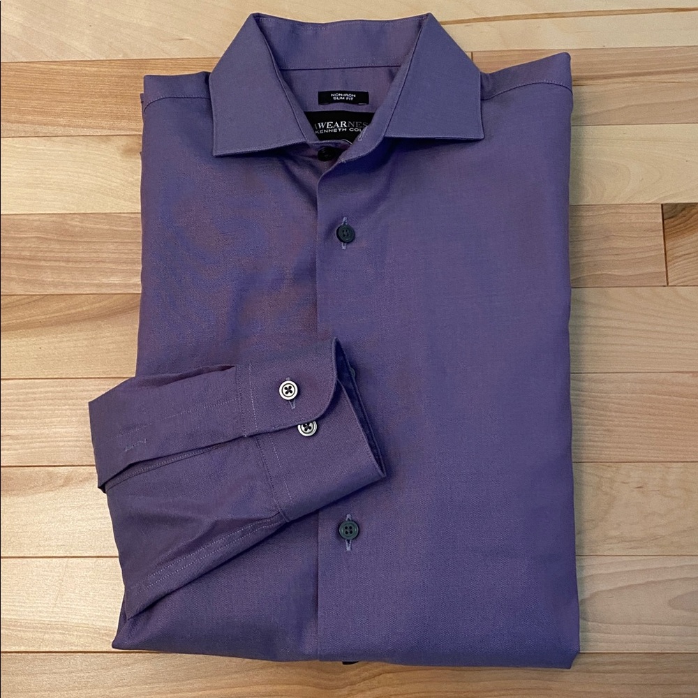 Kenneth Cole Purple Dress Shirt Slim fit